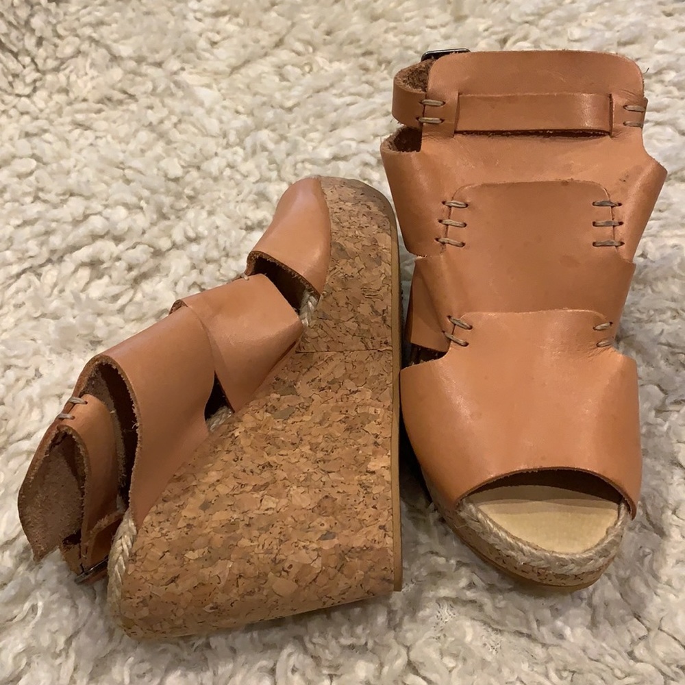 Free People Cork Wedge Heels - Picture 1 of 12